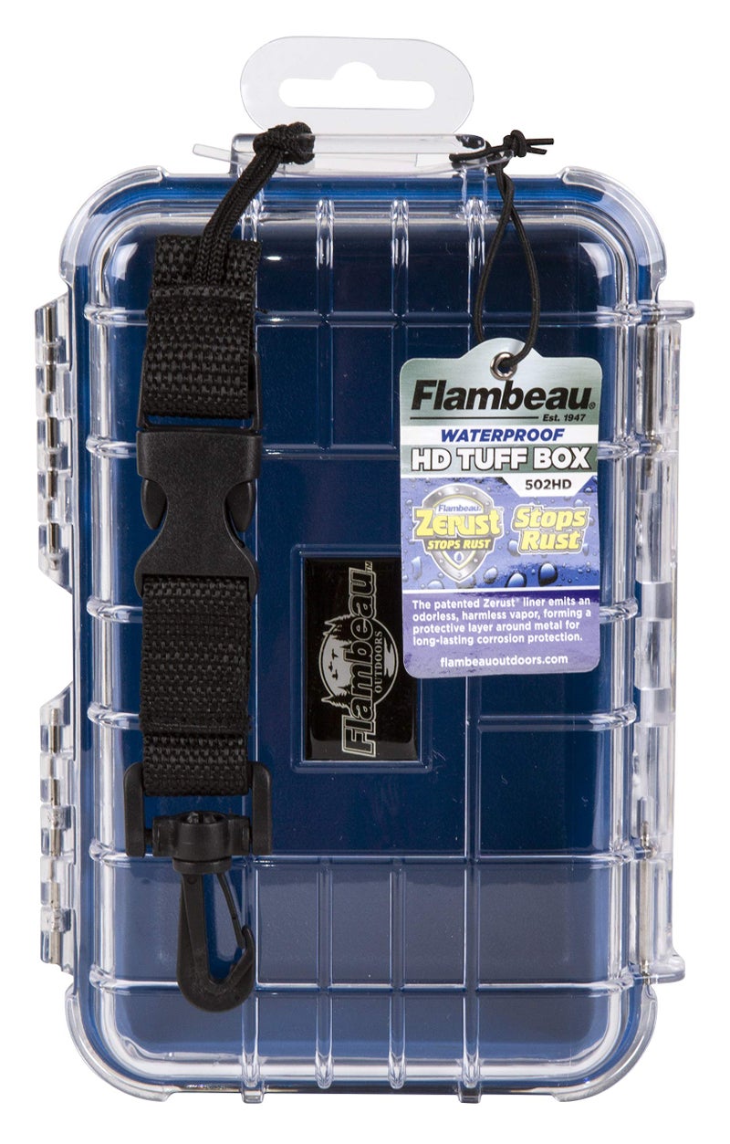 Flambeau Outdoors 502HD HD Tuff Box 500 with Zerust Anti-Corrosion Liner, Dry Box Storage, Large, Blue/Clear - Image 3